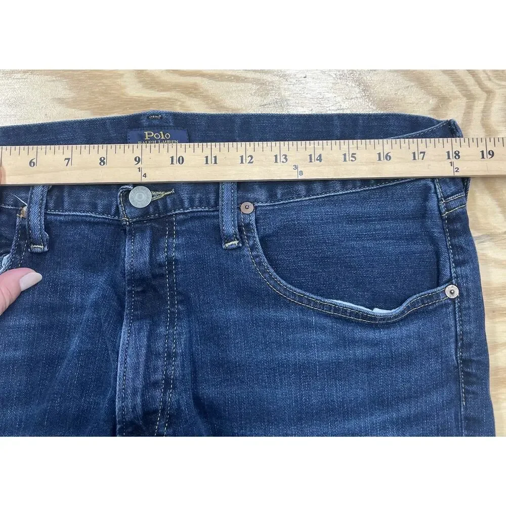 Polo Ralph Lauren Jeans Mens 38x30 Hampton Relaxed Straight Blue Medium Wash